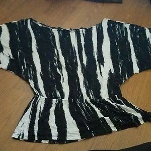 Black and white off shoulder top